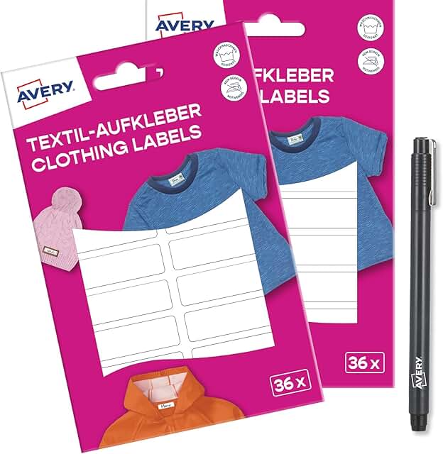 Avery Dennison Tvättbeständiga Namnmärkningsetiketter babyprodukt