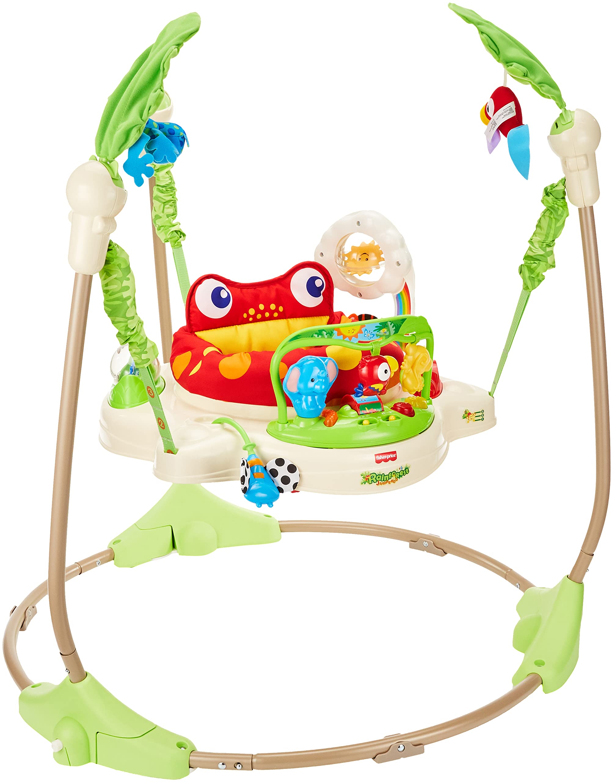 Fisher-Price Rainforest Jumperoo – Bästa hoppgungan för baby 2026 — 6 hopplekar och dörrgungorna testade